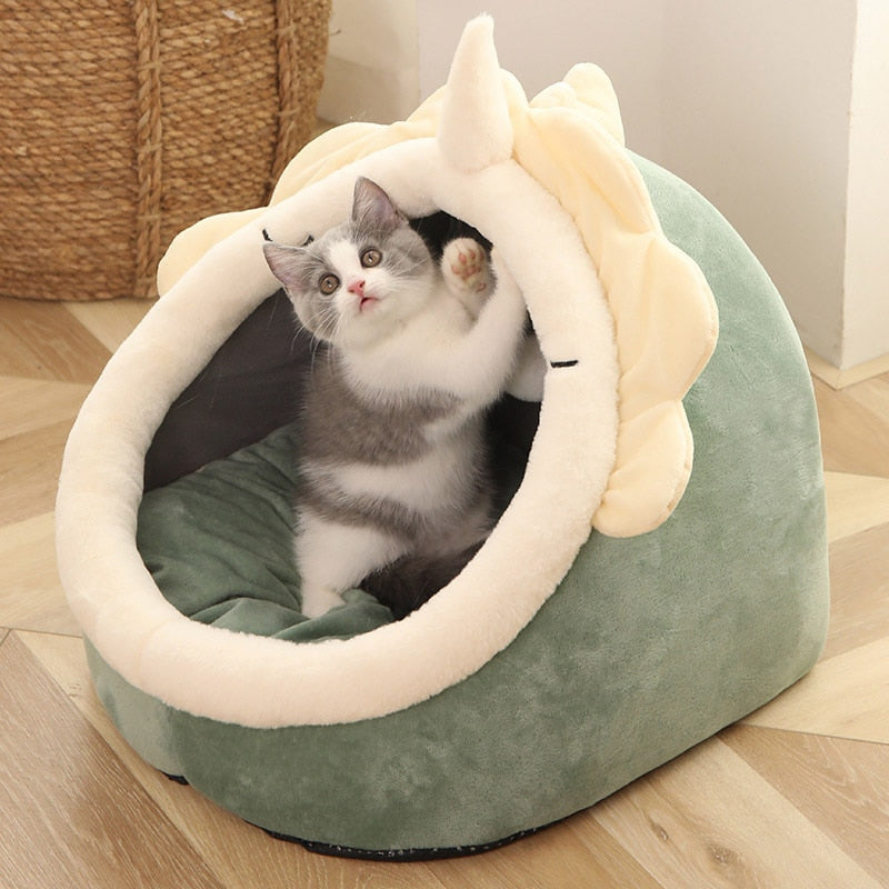 Sweet Cat Bed Warm Pet Basket Cozy Kitten Lounger Cushion Cat House Tent Very Soft Small Dog Mat Bag For Washable Cave Cats Beds - The pet store