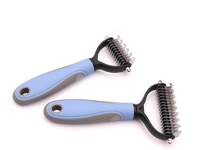 Pets Fur Knot Cutter Dog Grooming Shedding Tools Pet Cat Hair Removal Comb Brush Double Sided Pet Products Comb for Cats - The pet store