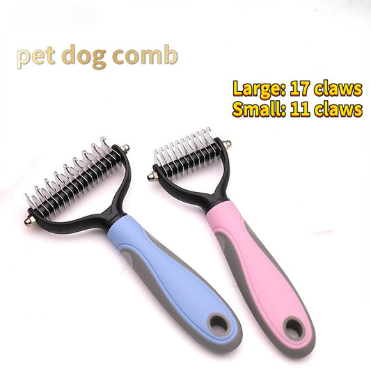 Pets Fur Knot Cutter Dog Grooming Shedding Tools Pet Cat Hair Removal Comb Brush Double Sided Pet Products Comb for Cats - The pet store