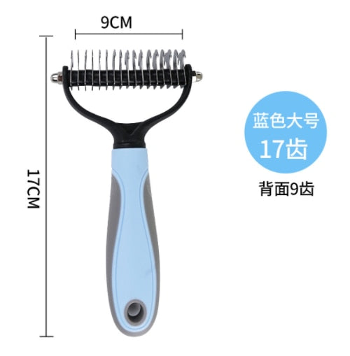 Pets Fur Knot Cutter Dog Grooming Shedding Tools Pet Cat Hair Removal Comb Brush Double Sided Pet Products Comb for Cats - The pet store