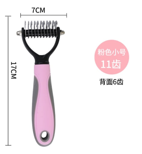 Pets Fur Knot Cutter Dog Grooming Shedding Tools Pet Cat Hair Removal Comb Brush Double Sided Pet Products Comb for Cats - The pet store